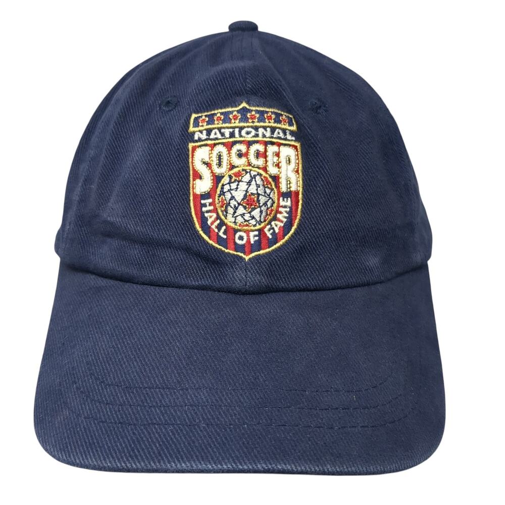 National Soccer Hall of Fame Slideback Baseball Cap Blue One Size Headshots KC